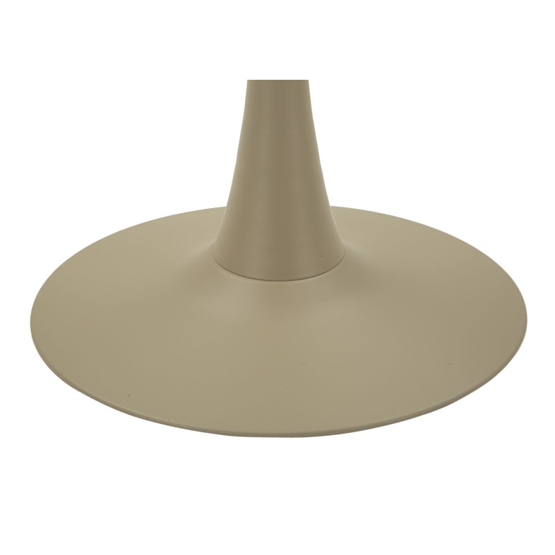 Table de bar haute moderne Ronde 2 personnes Bois MDF Naturel Métal Blanc crème Alaska 