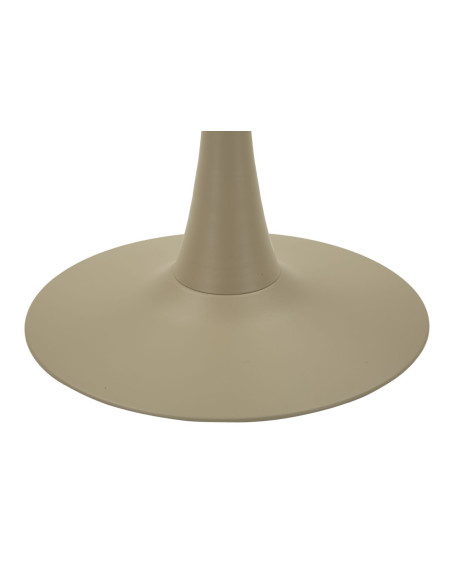 Table de bar haute moderne Ronde 2 personnes Bois MDF Naturel Métal Blanc crème Alaska 