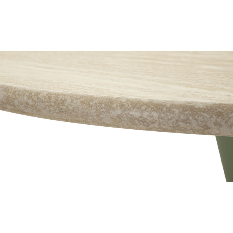 Table de bar haute moderne Ronde 2 personnes Bois MDF Naturel Métal Vert Alaska 