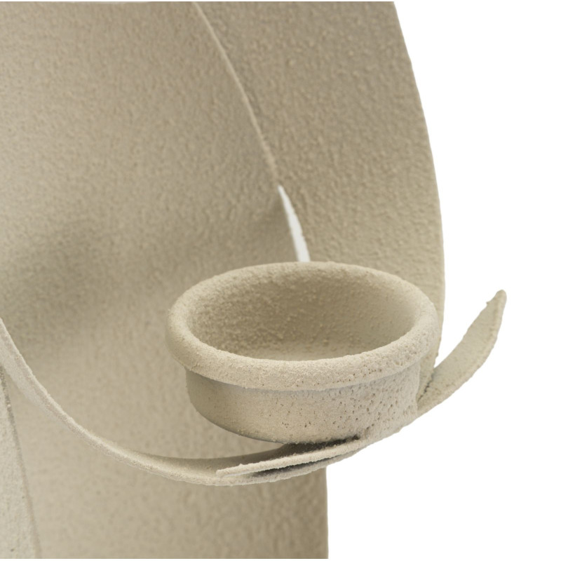 Bougeoir moderne Ange abstrait Hauteur 30 cm Métal Blanc crème Dune 
