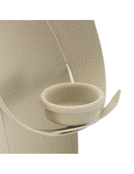 Bougeoir moderne Ange abstrait Hauteur 30 cm Métal Blanc crème Dune 