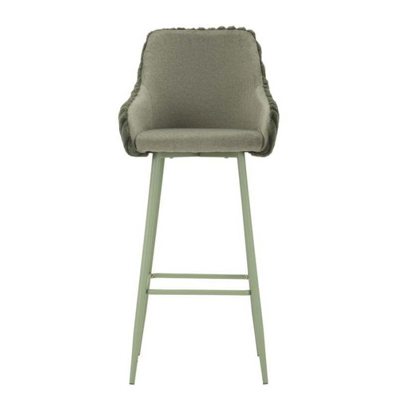 Tabouret de bar moderne chic Velours Côtelé Métal Vert Alaska (Lot de 2) 