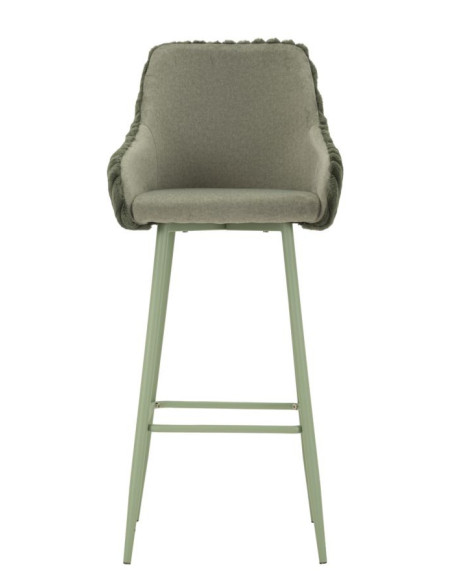 Tabouret de bar moderne chic Velours Côtelé Métal Vert Alaska (Lot de 2) 