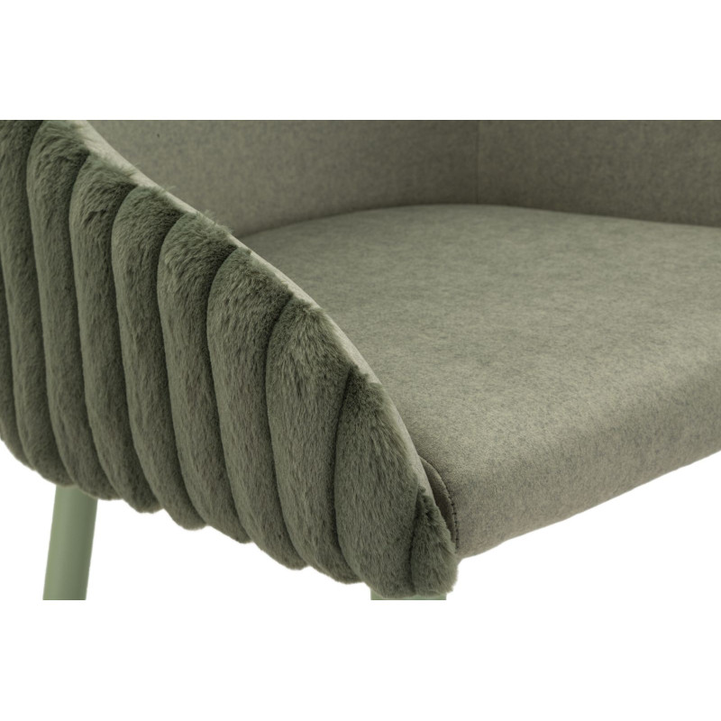 Tabouret de bar moderne chic Velours Côtelé Métal Vert Alaska (Lot de 2) 