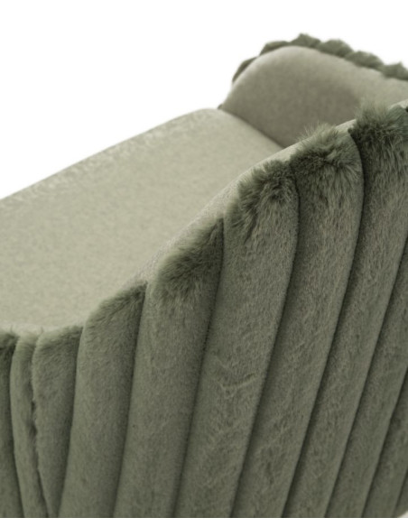 Tabouret de bar moderne chic Velours Côtelé Métal Vert Alaska (Lot de 2) 