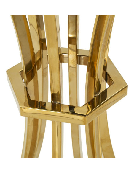 Sellette haute moderne chic Ronde Hauteur 81 cm Verre Noir Métal Doré Shanty 