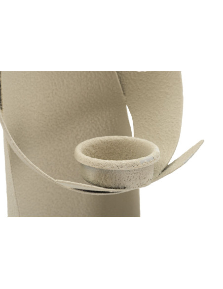 Grand Bougeoir moderne Ange abstrait Hauteur 37 cm Métal Blanc crème Dune 