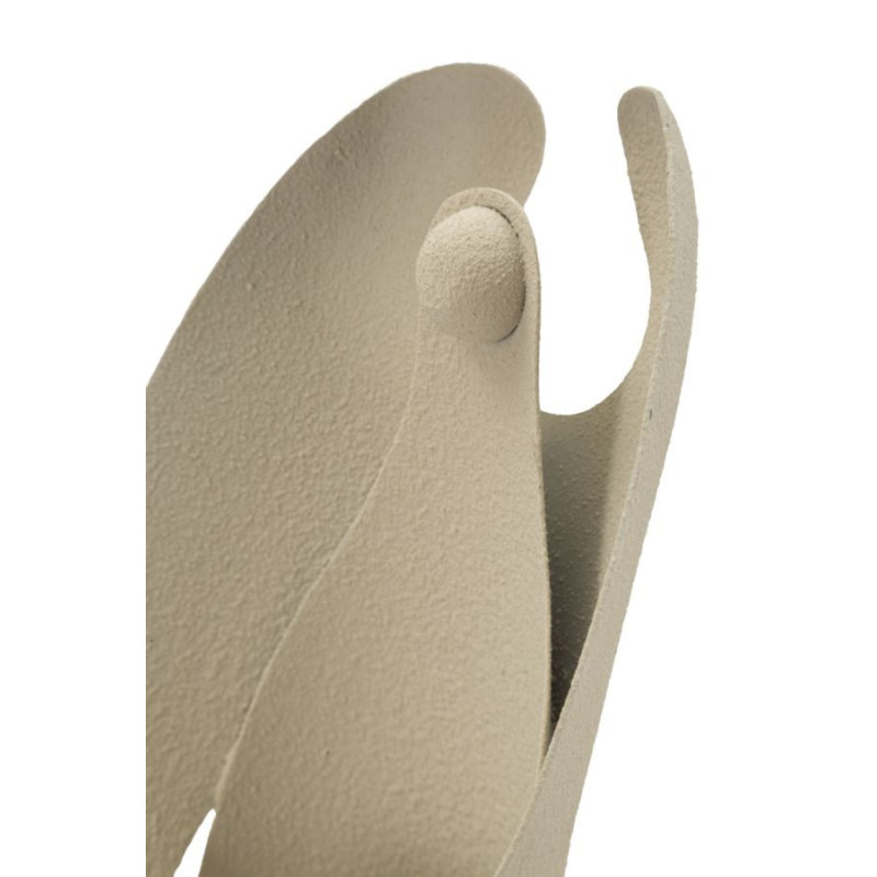 Grand Bougeoir moderne Ange abstrait Hauteur 37 cm Métal Blanc crème Dune 