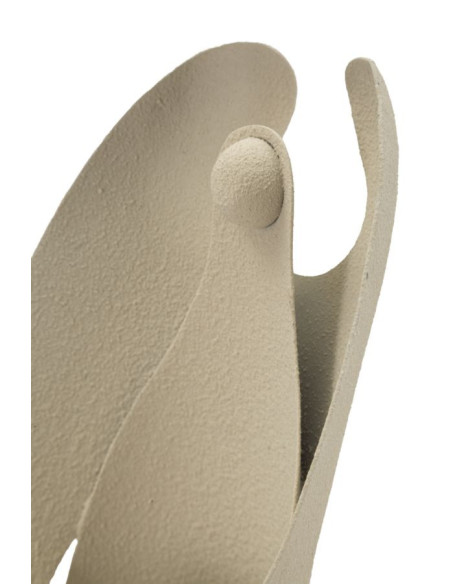 Grand Bougeoir moderne Ange abstrait Hauteur 37 cm Métal Blanc crème Dune 