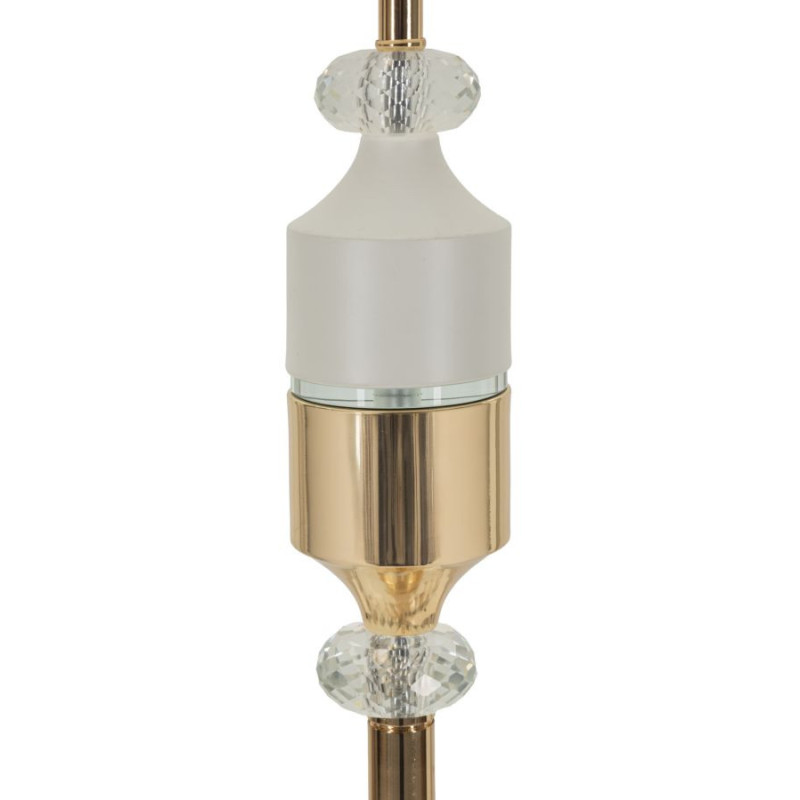 Grand Lampadaire sur pied moderne chic Hauteur 160 cm Métal Doré Tissu Blanc Gipsy 