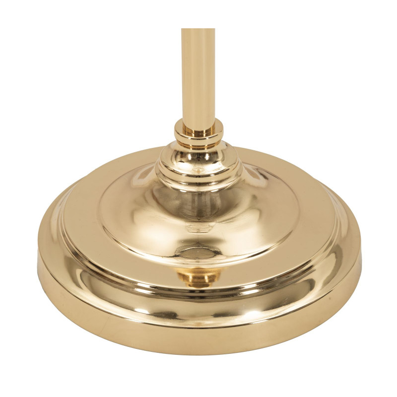 Grand Lampadaire sur pied moderne chic Hauteur 160 cm Métal Doré Tissu Blanc Gipsy 