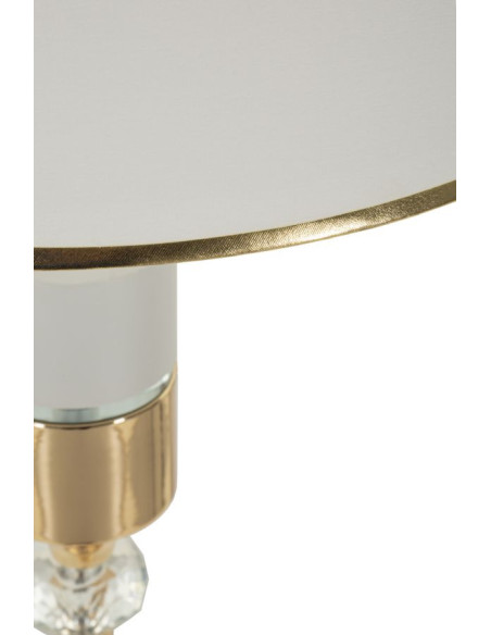 Grand Lampadaire sur pied moderne chic Hauteur 160 cm Métal Doré Tissu Blanc Gipsy 