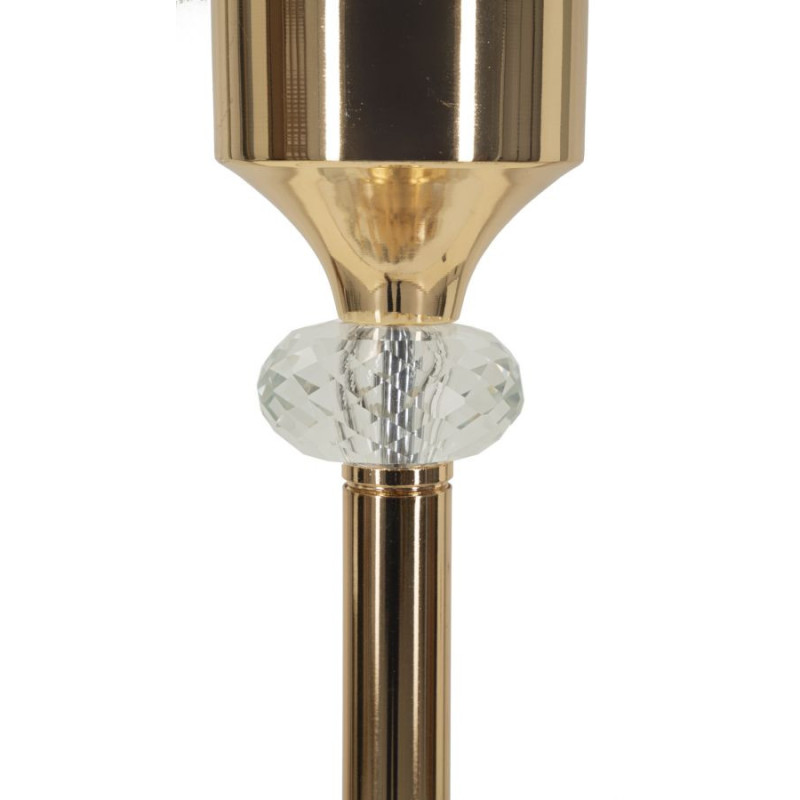 Grand Lampadaire sur pied moderne chic Hauteur 160 cm Métal Doré Tissu Blanc Gipsy 