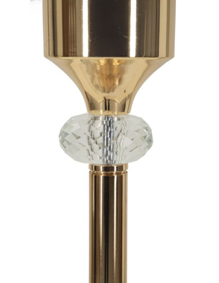 Grand Lampadaire sur pied moderne chic Hauteur 160 cm Métal Doré Tissu Blanc Gipsy 