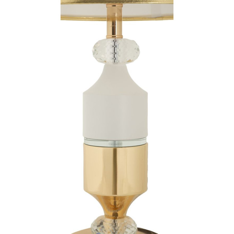 Grande Lampe à poser moderne chic Hauteur 52 cm Métal Doré Tissu Blanc Gipsy 