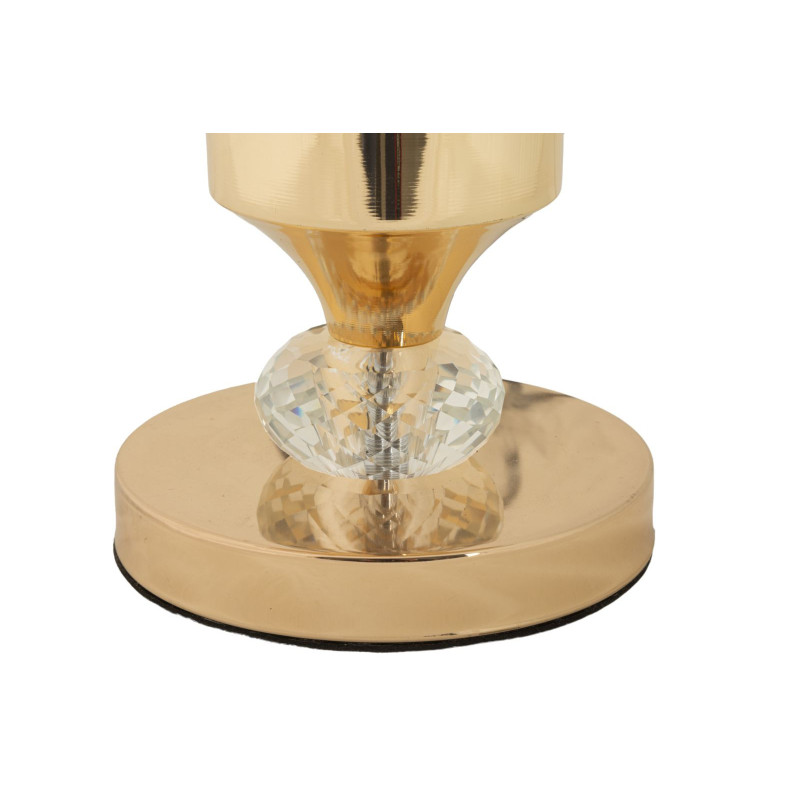 Grande Lampe à poser moderne chic Hauteur 52 cm Métal Doré Tissu Blanc Gipsy 