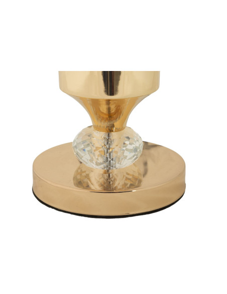 Grande Lampe à poser moderne chic Hauteur 52 cm Métal Doré Tissu Blanc Gipsy 