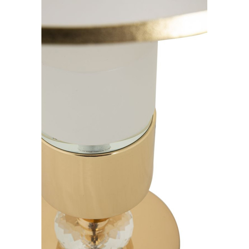 Grande Lampe à poser moderne chic Hauteur 52 cm Métal Doré Tissu Blanc Gipsy 