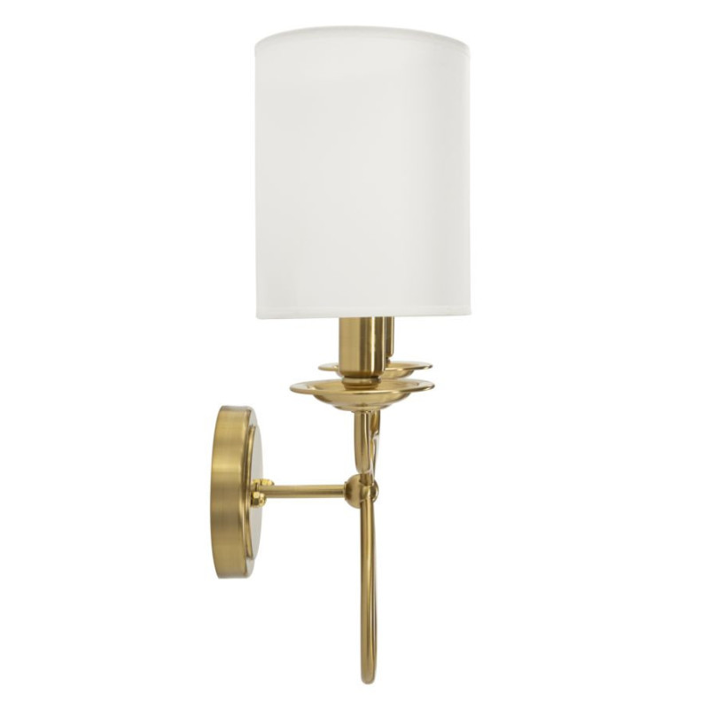 Applique murale double néoclassique chic Métal Doré Tissu Blanc Zagabria 