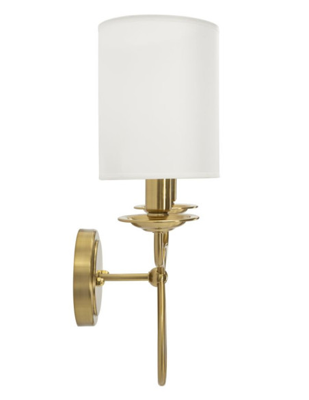 Applique murale double néoclassique chic Métal Doré Tissu Blanc Zagabria 