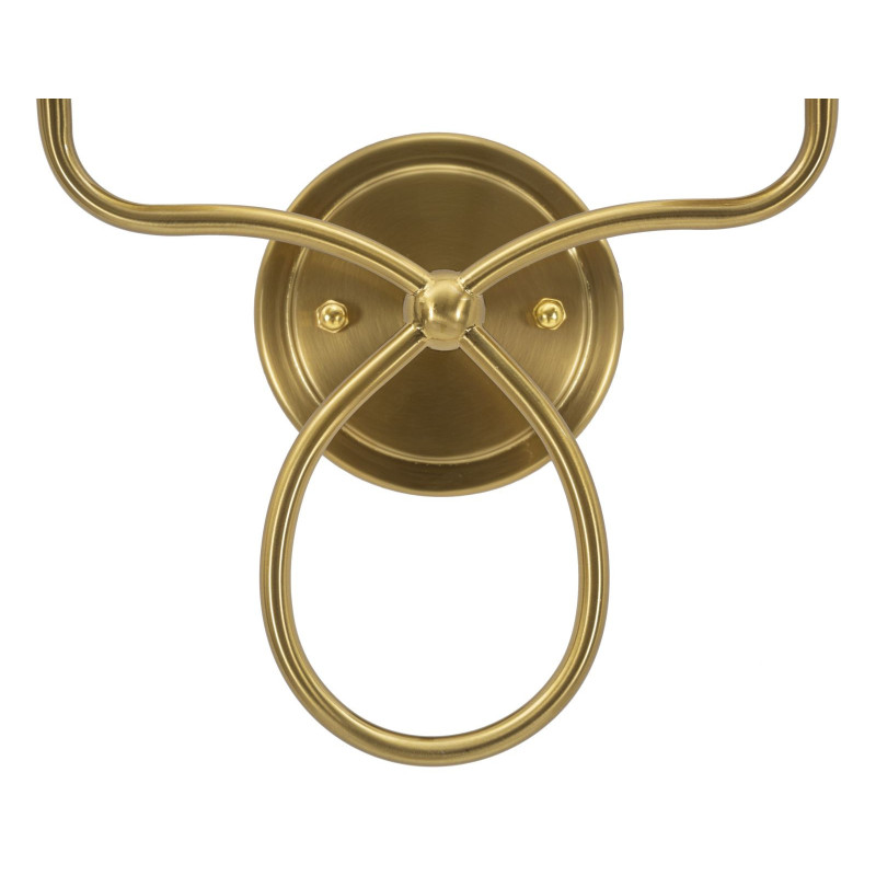 Applique murale double néoclassique chic Métal Doré Tissu Blanc Zagabria 