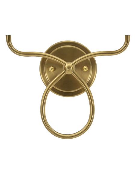 Applique murale double néoclassique chic Métal Doré Tissu Blanc Zagabria 