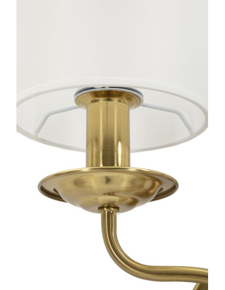 Applique murale double néoclassique chic Métal Doré Tissu Blanc Zagabria 