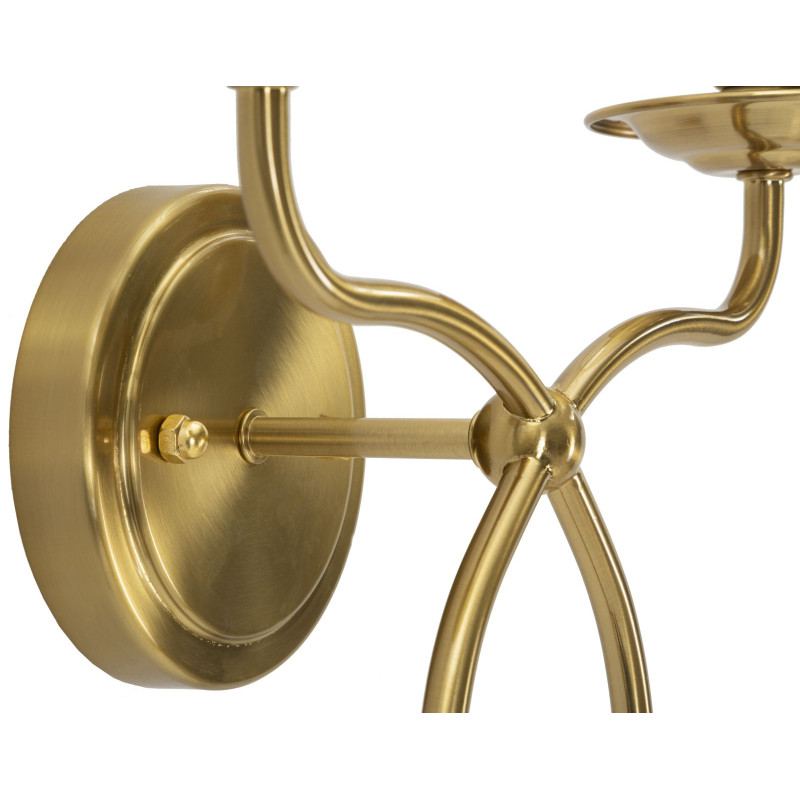 Applique murale double néoclassique chic Métal Doré Tissu Blanc Zagabria 