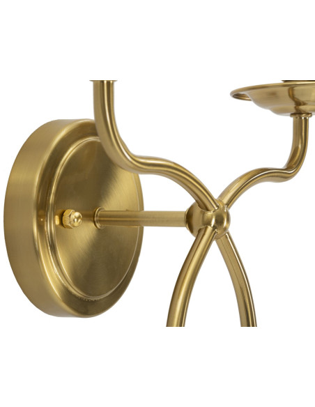 Applique murale double néoclassique chic Métal Doré Tissu Blanc Zagabria 