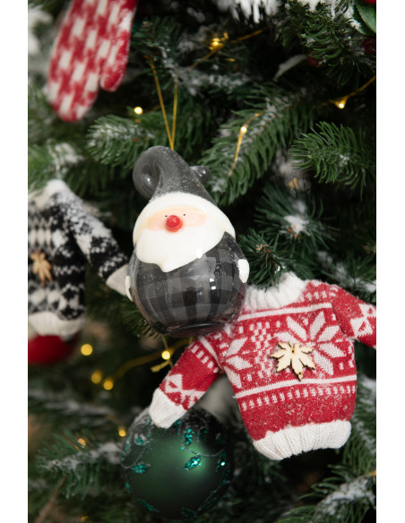 Suspension de Noël Père Noël Nez brillant XL en Résine Noir - 2