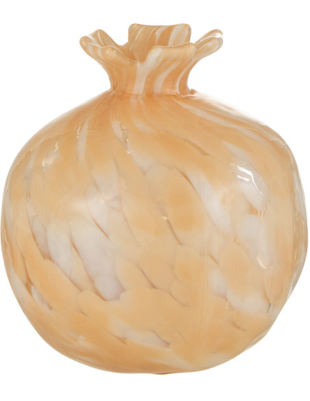 Vase Rond Mélissa Hauteur 10 cm en Verre Beige - 1