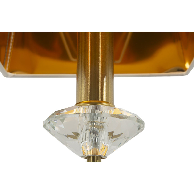 Applique murale hôtel chic Hauteur 40 cm Métal Doré Verre Transparent Tissu Blanc Salisburg 