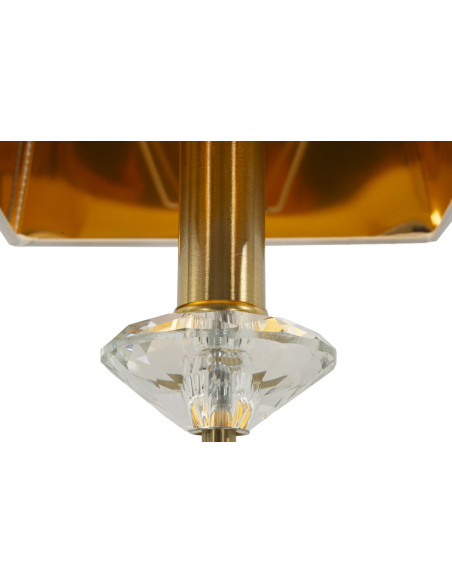 Applique murale hôtel chic Hauteur 40 cm Métal Doré Verre Transparent Tissu Blanc Salisburg 