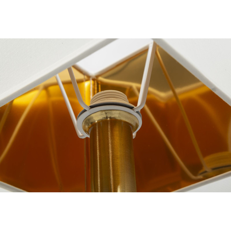 Applique murale hôtel chic Hauteur 40 cm Métal Doré Verre Transparent Tissu Blanc Salisburg 