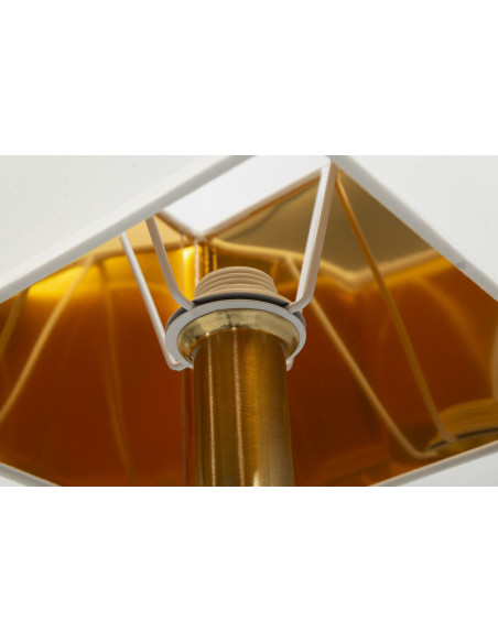 Applique murale hôtel chic Hauteur 40 cm Métal Doré Verre Transparent Tissu Blanc Salisburg 