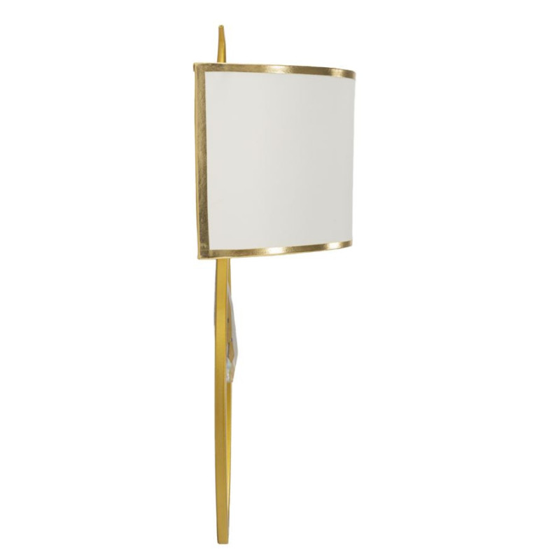Grande Applique murale moderne chic Hauteur 50 cm Métal Doré Tissu Blanc Vienna 