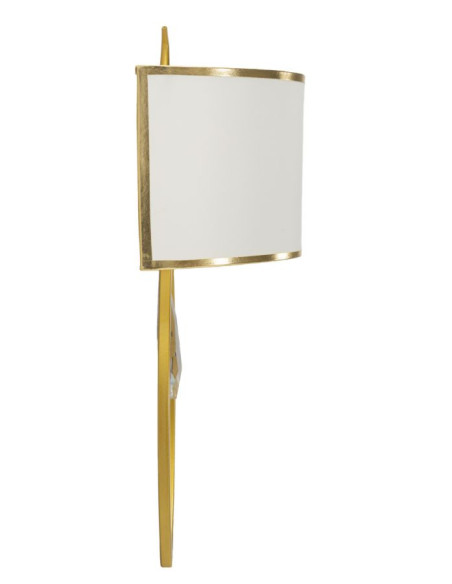 Grande Applique murale moderne chic Hauteur 50 cm Métal Doré Tissu Blanc Vienna 