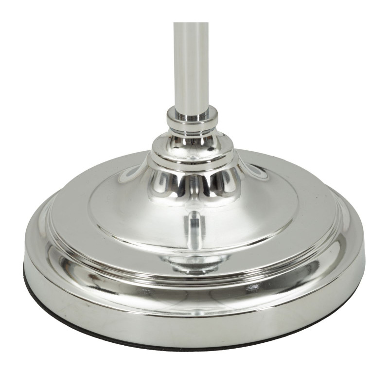 Grand Lampadaire sur pied hôtel chic Hauteur 158 cm Métal Argenté Tissu Blanc Kody 