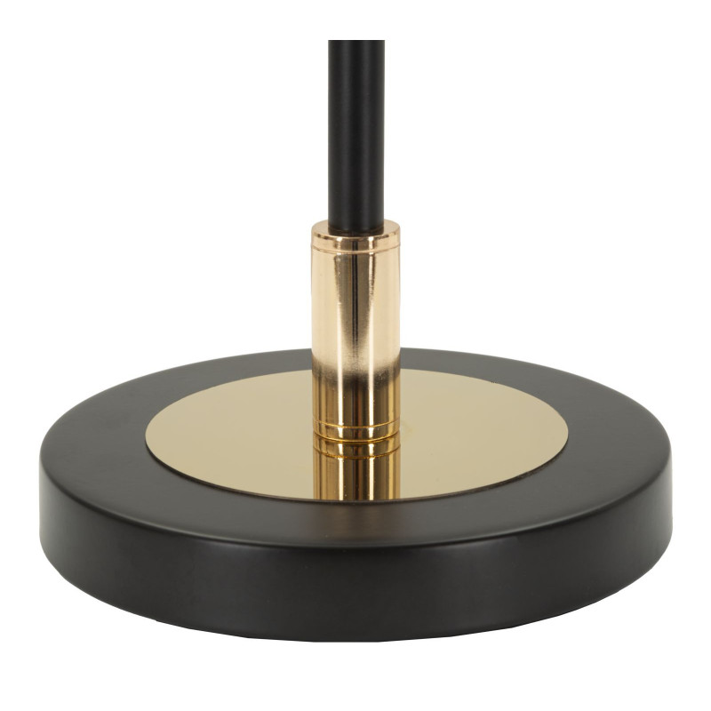 Lampe à poser rétro chic Hauteur 46 cm Verre Blanc Métal Doré Noir Vintage 