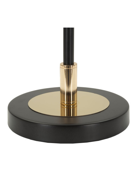 Lampe à poser rétro chic Hauteur 46 cm Verre Blanc Métal Doré Noir Vintage 