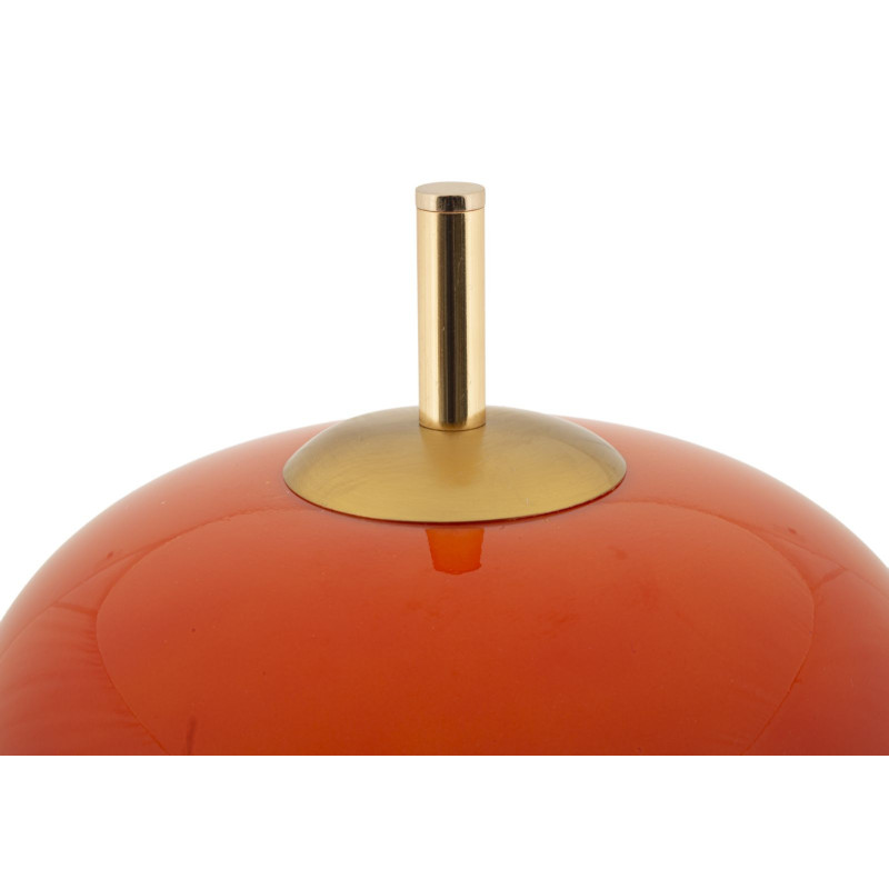 Grande Lampe à poser rétro chic style années 70 Hauteur 53 cm Verre Orange Métal Doré Oldy 