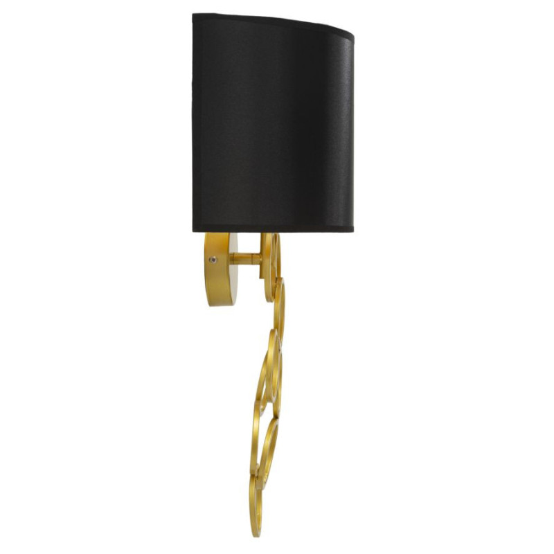 Grande Applique murale style art déco Hauteur 50 cm Métal Doré Tissu Noir Rich 