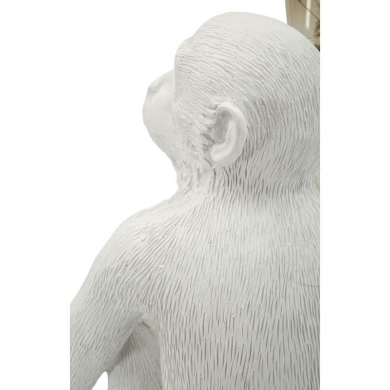 Lampe à poser originale Singe assis Hauteur 32 cm Résine Blanc Monkey 