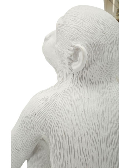 Lampe à poser originale Singe assis Hauteur 32 cm Résine Blanc Monkey 
