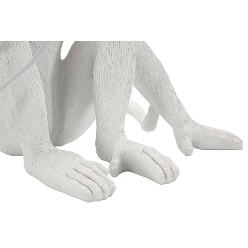 Lampe à poser originale Singe assis Hauteur 32 cm Résine Blanc Monkey 