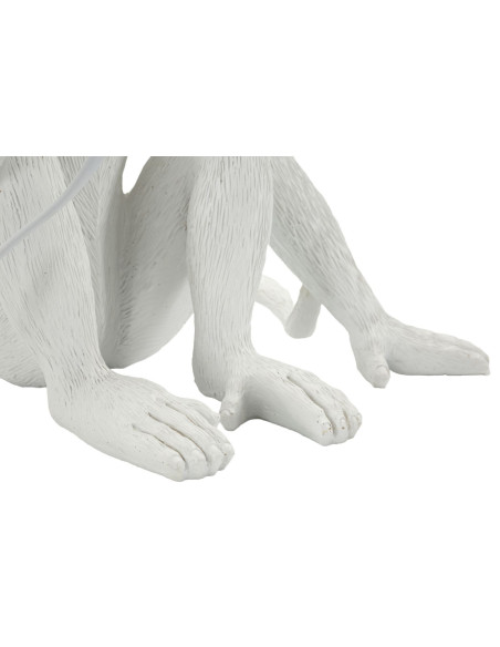 Lampe à poser originale Singe assis Hauteur 32 cm Résine Blanc Monkey 