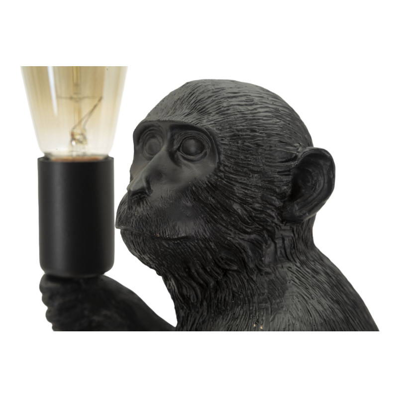 Lampe à poser originale Singe assis Hauteur 32 cm Résine Noir Monkey 
