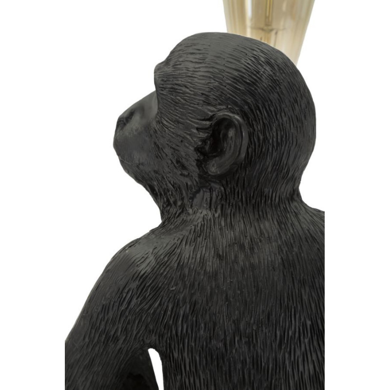 Lampe à poser originale Singe assis Hauteur 32 cm Résine Noir Monkey 