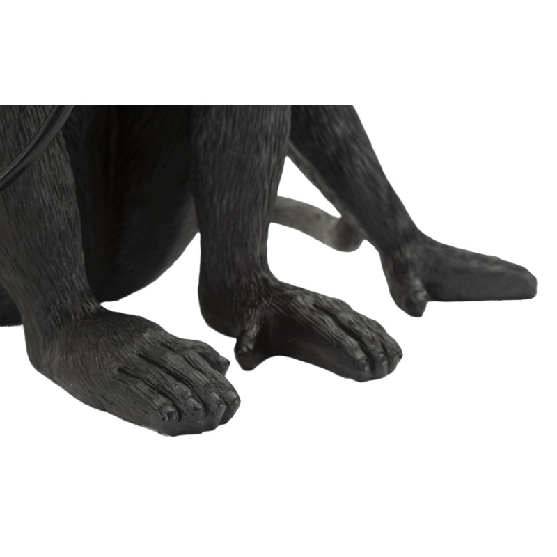 Lampe à poser originale Singe assis Hauteur 32 cm Résine Noir Monkey 
