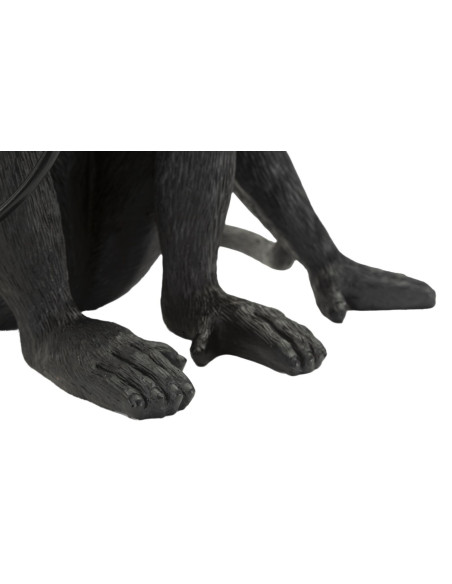 Lampe à poser originale Singe assis Hauteur 32 cm Résine Noir Monkey 